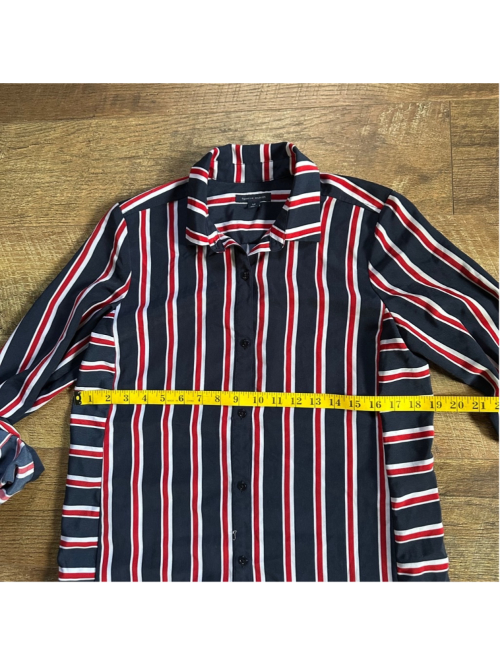 Women's Tommy Hilfiger Striped Shirt Dress Size S Blue Red Summer - Picture 7 of 8